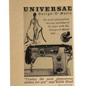 1958 Design-O-Matic Sewing Machine Vtg Magazine Print Ad Glamorous Ball Gown MCM